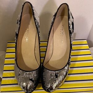 Zoe Wittner Silver Sequin Women's Shoes